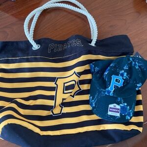 Women’s tote bag & pirates baseball cap blue rose nwt MLB
